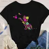 Kadın T-Shirt Kadın Lady Büyük Boyut Tişört Tees FE Kore Moda Yaz Kısa Sle Sle Karikatür Baskı Grafik Giysileri Üstler Sevimli Kedi Hayvan L24312 L24312