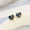 Orecchini a lobo da donna, design unico ed elegante, gioielli a cuore, classico, nero, bianco