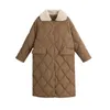 Trench da donna Cappotto invernale in cotone addensato con piumino 2024 Parka coreano in lana di agnello trapuntato lungo femminile