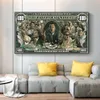 Graffiti Street Money Art 100 dollar duk målningsaffischer och tryck Wolf of Wall Street Pop Art for Living Room Decor2659