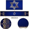 Tovaglia Hanukkah Runner in lino Decorazioni per feste Menorah Stella di David Chanukah Jewish Festival Dining Runners