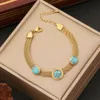 2023 New Jewelry Personalized Stainless Steel Turquoise Eye Stylish Butterfly Bracelet B370