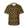 Chemises décontractées pour hommes Chemise baroque damassé rétro imprimé tendance hawaïenne hommes à manches courtes plage coréenne mode design chemisiers surdimensionnés