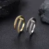 Nouveau anneau à ongles cuivre incrusté de zircon, d'anneau à ongles de hanche hip-hop pour hommes et femmes à la mode polyvalente