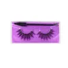 3D Thick False Eyelashes 1 Pair of V -series Cotton Line Stalks Fake Eyelashes Natural Slender Natural Eyelashes Girl Lady Eye Beauty Makeup Tools 15 Color With a Brush