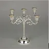 Silver Metal Candle Holder 5-Arms Candle Stand 27 cm Tall Wedding Event Candelabra Candle Stick286p