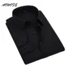 AOWOFS Социальная рубашка Черные мужские классические рубашки с длинным рукавом Офисные рабочие рубашки Мужская одежда больших размеров 8XL 5XL 7XL 6XL на заказ Wedding1583027
