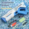 Sand Play Water Fun Gun Toys Summer Fully Automatic Electric Water Gun Rechargeable Long-Range Continuous Firing Space Party Game Splashing Kids Toy Boy Gift