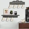 Tools 2 Pcs /Set Coffee Cup Holder Kitchen Wall Decor for Farmhouse Decorations Coffee Station Office Decor Mug Organizer Mug Display