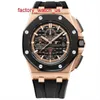 AP Fancy Watch Highend Watch Royal Oak Offshore Series 44mm Diameter 18K Rose Gold Ceramic Outter Ring Automatic Mechanical Mens Watch Luxury Watch 26401rooo