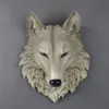 大サイズのオオカミの頭の壁の装飾吊り壁動物動物ヘッド樹脂樹脂壁の装飾品ホームアクセサリーギフトT20072207
