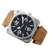 Montre mécanique de luxe en cuir marron boîtier en acier inoxydable montres de créateur pour hommes bracelet en caoutchouc noir de haute qualité étanche aaa montre saphir sb072 c4