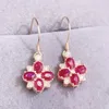 أقراط متدلية طبيعية Ruby Ruby Drop Drop Strail -Strail -styp 3 4mm 0.35ct 8pcs Gemstone 925 Sterling Silver Fine Jewelry L24362