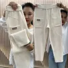 Pantalons pour femmes 2024 automne hiver velours côtelé femmes coréenne taille élastique épaissir chaud sarouel dames mode lâche pantalon décontracté