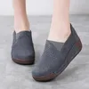 Chaussures décontractées en daim de vache pour femmes, mocassins d'automne à plateforme, baskets plates, mocassins féminins, Creepers à enfiler