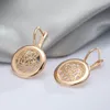 Dangle Earrings Kinel Luxury 585 Rose Gold Boho For Women Glossy Metal Flower High Quality Daily Fine Jewelry 2024