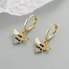 Stud Earrings Fashion Silver Color Tassel Bee Piercing Trendy Zircon Earring Turkish Personality Jewelry Gift Eh1794