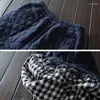 Pantaloni da donna invernali addensati in cotone sciolto casual da donna a vita alta Pantalones larghi scozzesi da madre caldi Spodnie Broek