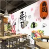 3D POの壁紙カスタム壁画日本の観光名所料理寿司レストランの壁の壁画壁紙310G