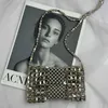 Handmade Silver Flat Bead Woven Chain Mobile Phone Zero Wallet Crossbody Women's Mini Design Shoulder Bag