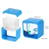 Tanques criativos destacáveis tigelas de peixes acrílico transparente bloco de construção mini tanque de peixes com luzes desktop paisagem tartaruga aquário