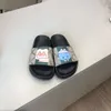Platform Printed Beach slippers Kids Slides Boys Girls bedroom Casual Children Letters Rubber Sandals Brand Youth Toddler Home Shoes