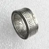 Anello portamonete Anelli artigianali Vintage fatto a mano da Kennedy Mezzo dollaro placcato argento Taglia USA 8-16#270d