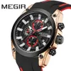 Silicone Chronograph Quartz Men Watch Relogio Masculino Mens Watches Clock Gents Militar Reloj Hombre Wristwatches265R