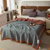 Comforters sets Jacquard Cotton gauze blanket Queen King Size summer quilt stitch Coverlet home bedding Bedspread on the bed Sheet sofa cover YQ240313