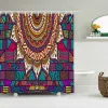 Pudełka Bohemian 3D Bathroom Curtains Indian Boho Buho Presh Curtains Wodoodporny materiał z 12 haczykami do prania do prania ekran kąpieli