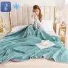 Comforters sätter iskylfiltar andningsbara släta luftkonditionering med lättvikt sommar täcke med dubbel sida kallt kyltyg yq240313