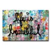 Calligraphy Life is Beautiful Banksy Graffiti Art Canvas Paintings on the Wall Art Posters and Prints Abstract Street Pictures Home Decor