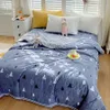 Comforters Set Kdjeikz All Cotton Printed Summer Quilt Soft Air Conditioning Four Seasons Thin filt Vuxen Barn Picknick Travel Cover B YQ240313