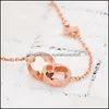 Hangertjeskettingen Klaverketting Holle designersieraden voor dames Roségouden ketting 45 cm Titanium Stalen dubbele ringen Gesp Eenvoudige modus Otsh0