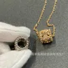 V Necklace High edition four leaf clover kaleidoscope exquisite necklace for women thick gold electroplated collarbone chain with micro rose gold inlay 222