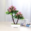 Flores decorativas artificiais para convidados, pinheiro em vaso, bonsai, casa, jardim, varanda, decoração, plantas falsas, enfeites de mesa