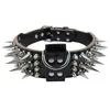 2 inch brede lederen halsbanden met studs voor middelgrote grote X-grote Pitbull-honden met coole spikes254W