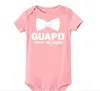 Grappige Spaanse pasgeboren baby kruipen rompertjes Guapo Como Mi Papa jongens baby casual bodysuits kleding outfits nieuwe vader beste cadeaus