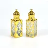 Storage Bottles 12ml Perfume Mini Luxury Essential Oil Roller Ball Sample Vial Gold Square Roll-on Bottle