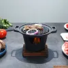 Grills Mini BBQ Grill Japanese Alcohol Stove One Person Home Smokeless Barbecue Grill Outdoor BBQ Oven Plate Roasting Cooker Meat Tools