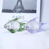 Crystal Goldfish Miniature Figurine Handmade Glass Animal Crystal Craft Glass Home Decor Gift Fish Trinket Ornament Y0107226z