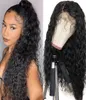 Natural Black Brown Color Synthetic Wigs for Black Women Loose Curly Wave Lace Front Wig Baby Hair Pre Plucked Heat Resistant 24 I3591605
