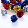 Färg Random Multicolor Mylar Crinkle Ball Cat Toys Ring Paper Cat Toy Interactive Sound Ring Paper Kitten Spela Balls1325Z