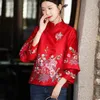 Etnische kleding Tang-jurk dames herfst Hanfu geborduurde top Nationale stijl Retro borduurwerk Chinese jas losse jas