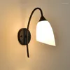 Lampada da parete americana LED bocca obliqua semplice camera da letto nordica comodino soggiorno corridoio corridoio testa singola