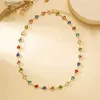 Pendant Necklaces Exquisite Colorful Crystal Heart Choker Necklace For Women Charm Korean Zircon Metal Chain Necklace Party Birthday Jewelry GiftL242313