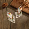 Dangle Earrings Beaded Fashion Rainbow Hand Woven Simplicity Gradient Bohemia Alloy Female Rice Bead