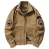 Männer Jacken Männer Tanker Jacke Stickerei Schulter Patch Militär Uniform Retro Kleidung Taktische Baumwolle Armee Bomber Mantel Übergroßen Vintage