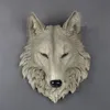 Tamanho grande cabeça de lobo decoração de parede pendurado cabeça animal resina pingente ornamentos de parede acessórios para casa presente t20072406