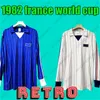 Франция, чемпионат мира 1982 года, домашние синие футболки с длинными рукавами, выездные футбольные майки 1980 года, 82, футболка ФРАНЦИЯ в стиле ретро, синие топы